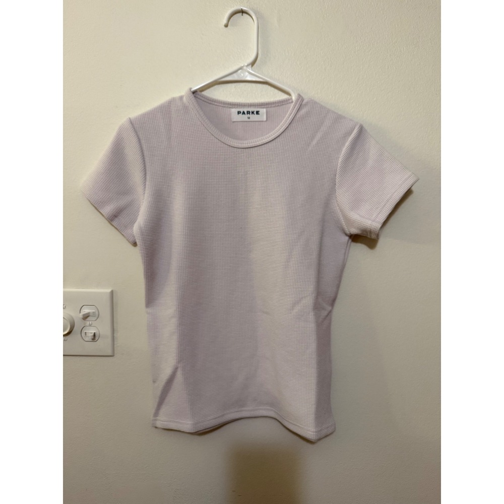 Parke Waffle Knit Tee Lilac Size M NIB